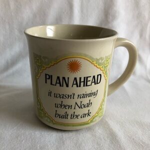Inspirational Cream Mug with Green and Orange Accents